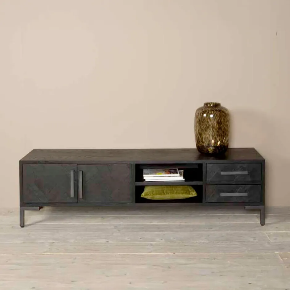Tower Living TV-meubel Ziano Visgraat, kleur zwart* Tv-Meubel Zwart