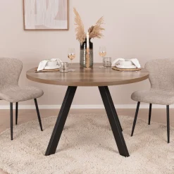 Sohome Uitschuifbare Ronde/Ovale Eettafel Lias Eikenlook, 120-210 x 75cm* Sohome Giftcard|Uitschuifbare Eettafel