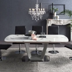 Artistiq Living Uitschuifbare Eettafel Eloy Faux Marmer, 160 - 200 x 90cm* Uitschuifbare Eettafel|Marmeren Eettafel