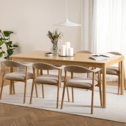 Bendt Uitschuifbare Eettafel Jerad Eiken, 200/250/300 x 100cm* Uitschuifbare Eettafel|Rechte Eettafel
