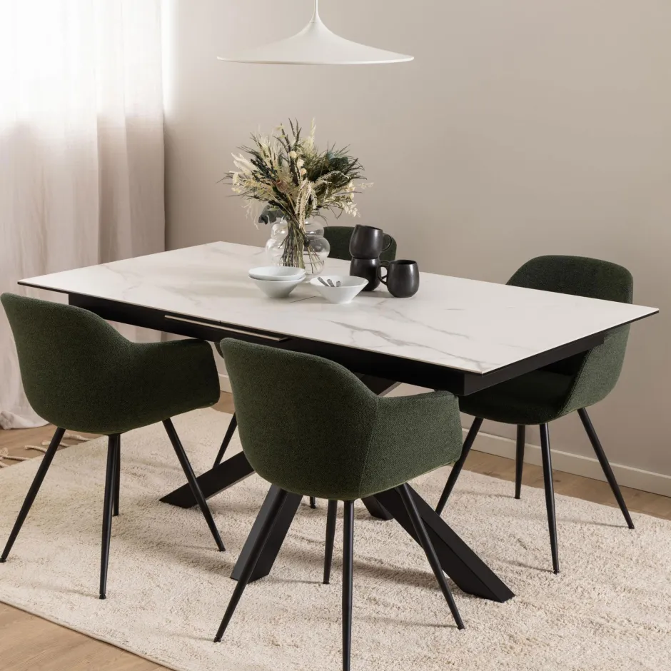 Bendt Uitschuifbare Eettafel Line Keramiek, kleur* Uitschuifbare Eettafel|Rechte Eettafel