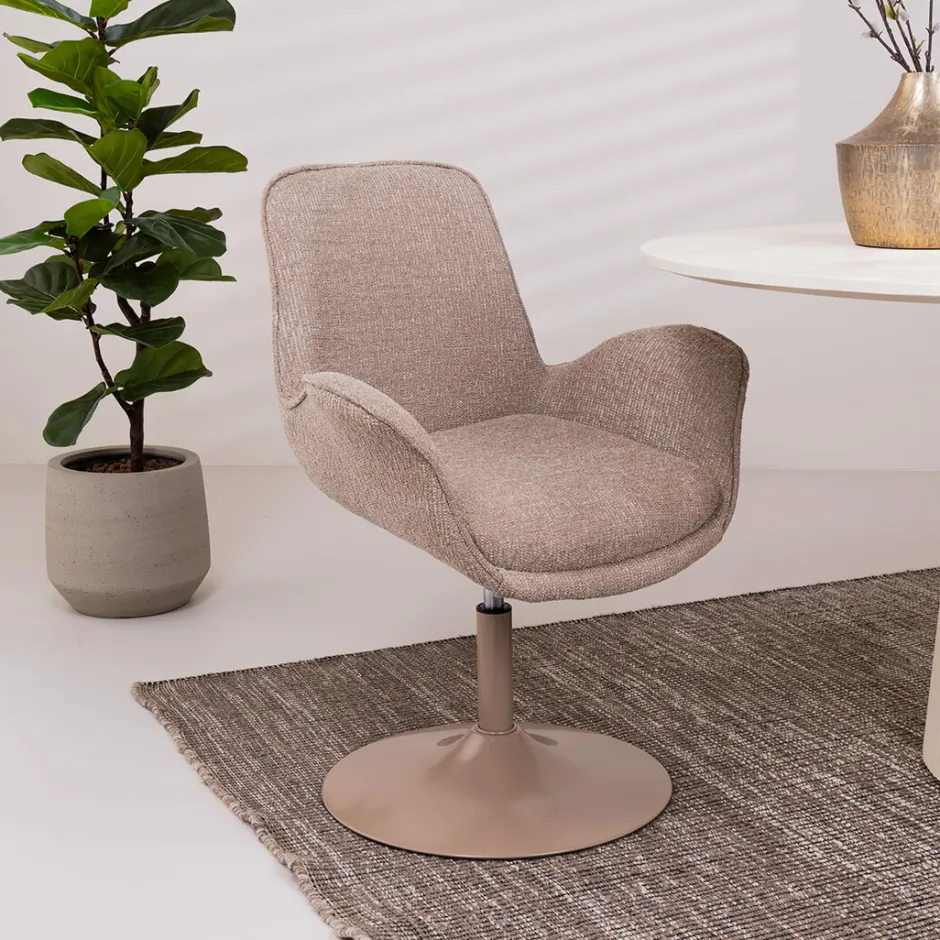 WOOOD Verstelbare Eetkamerstoel Marten Geweven stof, kleur* Eetkamerstoelen Met Armleuning