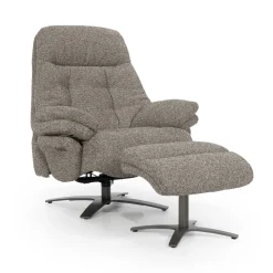 Eleonora Verstelbare Fauteuil Caleb Met voetenbank, Bouclé* Fauteuil Stof / Textiel|Fauteuil Bouclé / Teddy