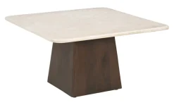 Sohome Vierkante Salontafel Margred Marmer en mangohout, 75 x 75cm* Vierkante Salontafel