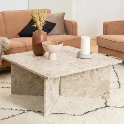 Bendt Vierkante Salontafel Shaunika Marmer, 90 x 90cm* Vierkante Salontafel
