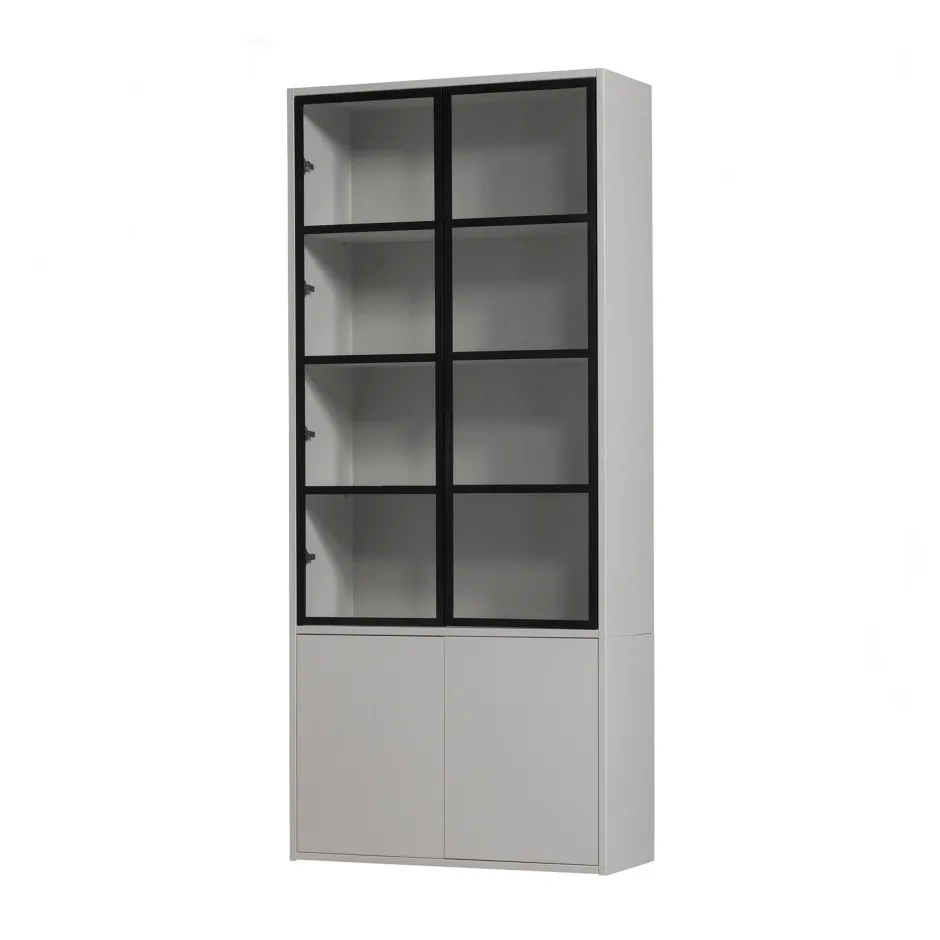 vtwonen Vitrinekast Basic Grenenhout, kleur Mist* Buffetkasten & Vitrinekasten