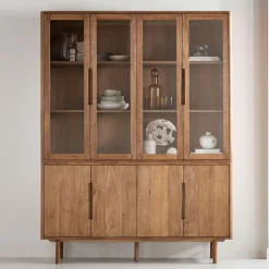 DTP Home Vitrinekast Bliss Teakhout, 210 x 160cm* Buffetkasten & Vitrinekasten
