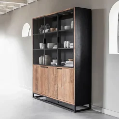 DTP Home Vitrinekast Cosmo Teakhout* Buffetkasten & Vitrinekasten