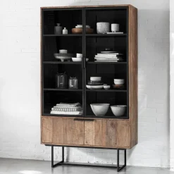 DTP Home Vitrinekast Odeon Teakhout, 210 x 120cm* Buffetkasten & Vitrinekasten