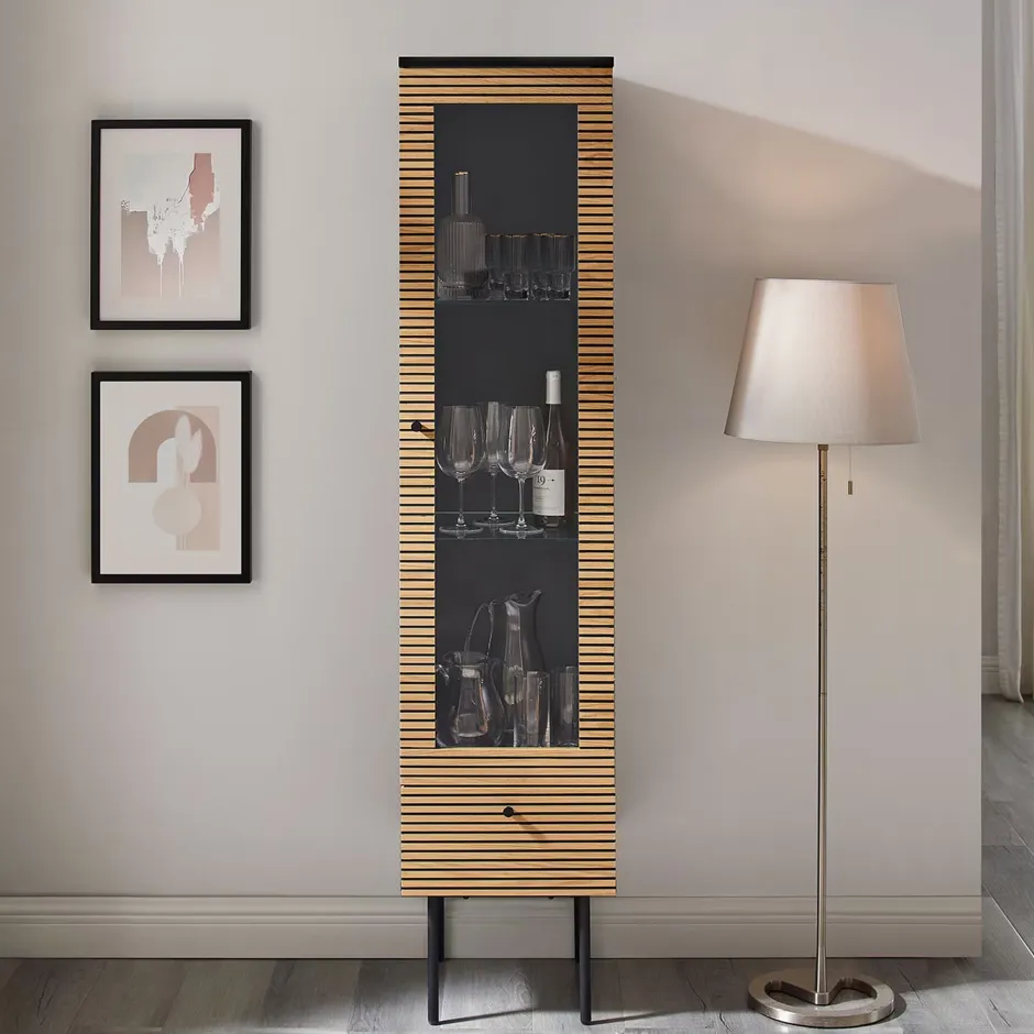 Artistiq Living Vitrinekast Shoua 179 x 40cm* Buffetkasten & Vitrinekasten