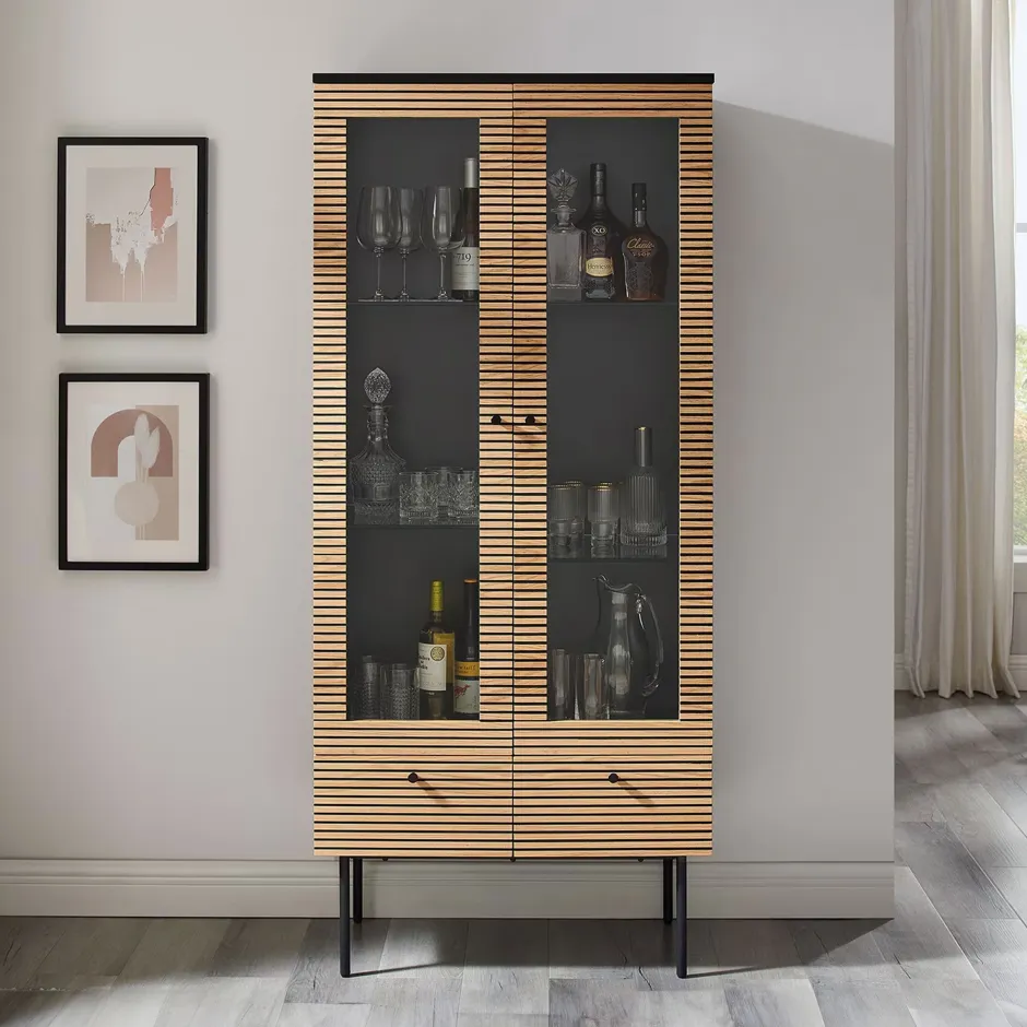 Artistiq Living Vitrinekast Shoua 179 x 79cm* Buffetkasten & Vitrinekasten