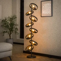 LifestyleFurn Vloerlamp Homer kleur Charchoal* Vloerlampen