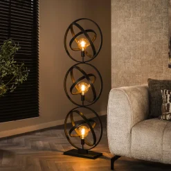 LifestyleFurn Vloerlamp Marshay 3-lamps, Artic Black* Vloerlampen