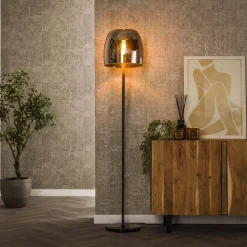 LifestyleFurn Vloerlamp Rift Smoke glas, 170cm* Vloerlampen