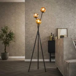 LifestyleFurn Vloerlamp Shahid Glas, 3-lamps* Vloerlampen