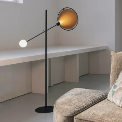 Zuiver Vloerlamp Sirius 140cm, kleur Zwart/Goud* Vloerlampen