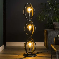 LifestyleFurn Vloerlamp Tricia 3-lamps, 124cm, kleur Zwart* Vloerlampen