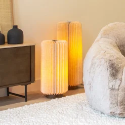 By-Boo Vloerlamp Zuki Set van 2 stuks Linnen* Tafellampen|Vloerlampen