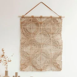 MUST Living Wanddecoratie Round&Round Abaca en Teakhout, 107 x 71cm* Sohome Giftcard|Wandpanelen