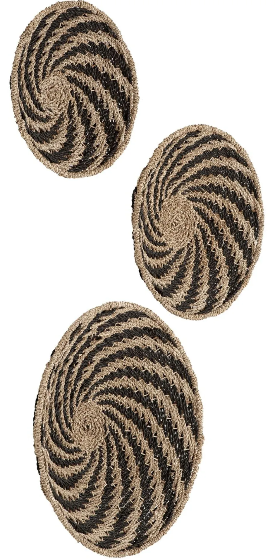 MUST Living Wanddecoratie Whirl Zeegras, Set van 3 stuks* Wandpanelen