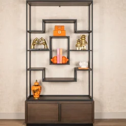 Richmond Interiors Wandkast Bonvoy Eiken, 222 x 120cm* Wandrekken & Wandkasten