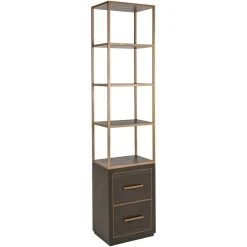 Richmond Interiors Wandkast Carter Eiken en metaal, 220 x 50cm* Wandrekken & Wandkasten