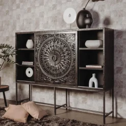 RENEW Wandkast Casina 200cm, kleur Zwart* Wandrekken & Wandkasten