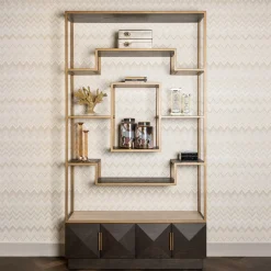 Richmond Interiors Wandkast Claremont Eiken en travertin, 220 x 120cm* Wandrekken & Wandkasten