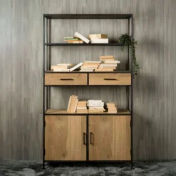 Tower Living Wandkast Luna Eiken, 200 x 115cm* Wandrekken & Wandkasten