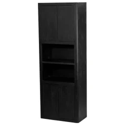 Tower Living Wandkast Tenna Mangohout, Met 2 open vakken, 220 x 80cm, kleur Zwart* Wandrekken & Wandkasten