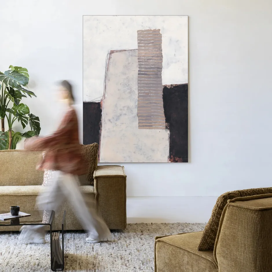 Urban Cotton Wandkleed Abstract 1 in maat en frame naar keuze* Wandkleden