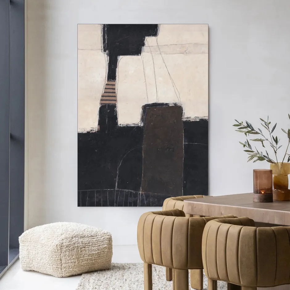 Urban Cotton Wandkleed Abstract 2 in maat en frame naar keuze* Wandkleden
