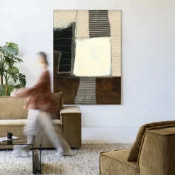 Urban Cotton Wandkleed Abstract 8 in maat en frame naar keuze* Wandkleden