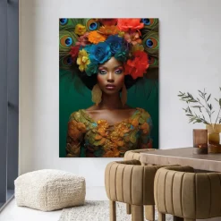 Urban Cotton Wandkleed Adeola in maat en frame naar keuze* Wandkleden
