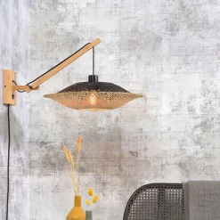 GOOD&MOJO Wandlamp Kalimantan Small, Bamboe* Wandlampen