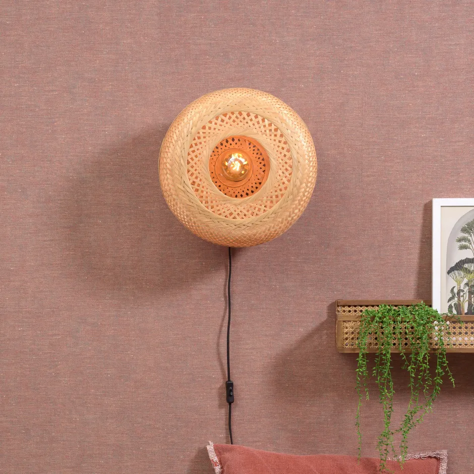 GOOD&MOJO Wandlamp Palawan 40cm, Bamboe* Wandlampen