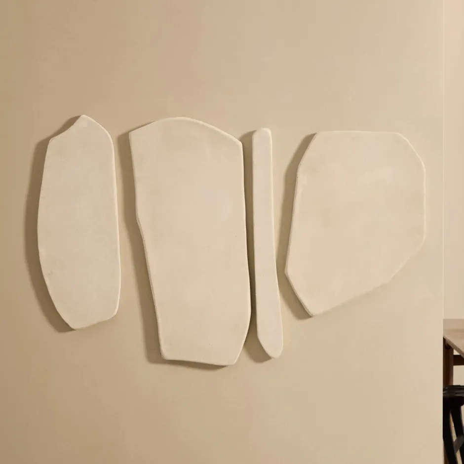 Kave Home Wandpaneel Siluna Papier-maché, Set van 4 stuks* Wandpanelen