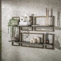 LifestyleFurn Wandplank Dishon Antiek Brass, Set van 5 stuks* Wandrekjes & Wandplanken