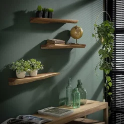 LifestyleFurn Wandplank Erica Boomstam, Set van 3 stuks* Wandrekjes & Wandplanken