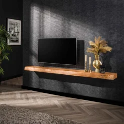 LifestyleFurn Wandplank/TV-meubel Mac Acaciahout, 200cm* Wandrekjes & Wandplanken