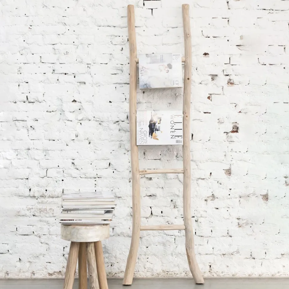 MUST Living Wandrek / Ladder Must Have Teakhout, 182cm* Wandrekjes & Wandplanken