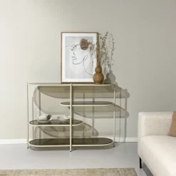 Brix Wandrek Jill Gecoat staal en glas, 90 x 123cm* Wandrekken & Wandkasten