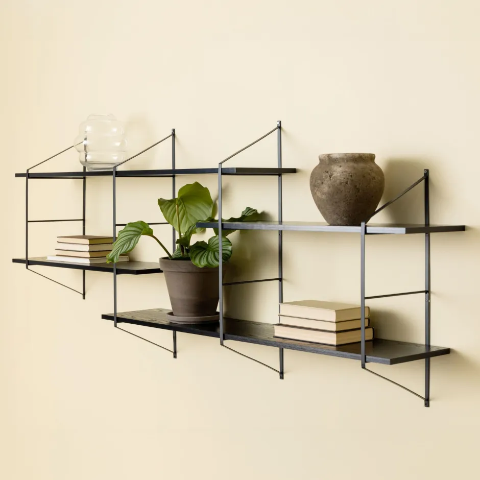 Bendt Wandrek Mie metaal / hout 191 x 79cm, kleur* Wandrekken & Wandkasten