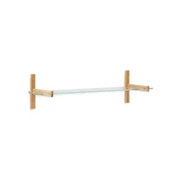 Kave Home Wandrek Sitra Eikenhout en glas, 28 x 110cm* Wandrekken & Wandkasten