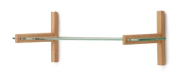 Kave Home Wandrek Sitra Eikenhout en glas, 28 x 90cm* Wandrekken & Wandkasten