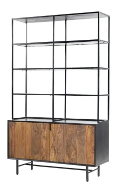 Tower Living Wandrek Taviano Met 2 deuren, Sheesham- en mangohout, 180 x 110cm* Wandrekken & Wandkasten