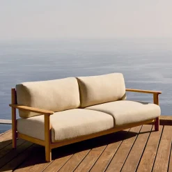 Kave Home 3-zits Bank Tirant hout* Tuinbanken|Rechte Bank