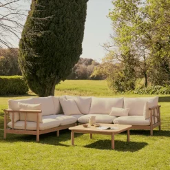 Kave Home 5-zits Hoek Loungeset Sacova Eucalyptushout* Loungesets