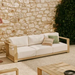 Kave Home 2-zits Loungebank Ambra Acaciahout* Tuinbanken