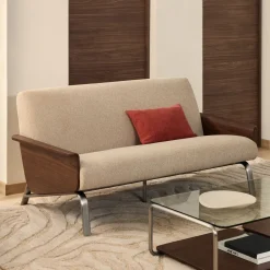 Kave Home 2-zits Bank Amsen Stof en eiken* Rechte Bank